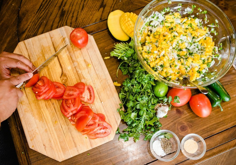 Preparing fresh vegetables